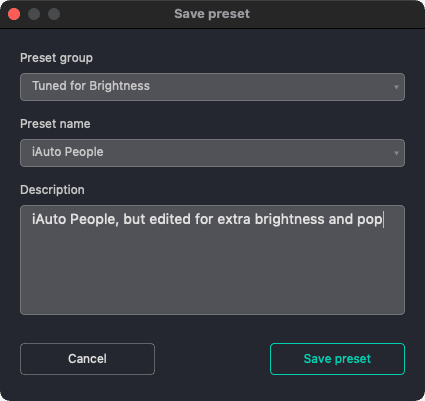 Workbench presets